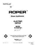 SECTION Diagram and Parts List for EL4030VW1  Roper Dryer