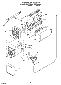 ICEMAKER PARTS Diagram and Parts List for ET9FHTXMQ01  Whirlpool Refrigerator