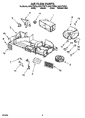 AIR FLOW PARTS Diagram and Parts List for GH6177XPB3  Whirlpool Microwave