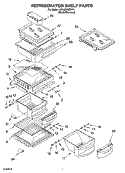 REFRIGERATOR SHELF PARTS Diagram and Parts List for KSRJ22IMST10  KitchenAid Refrigerator