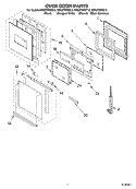 OVEN DOOR Diagram and Parts List for RBS275PDT12  Whirlpool Wall Oven