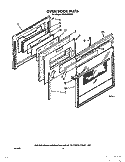 OVEN DOOR Diagram and Parts List for RB260PXXW0  Whirlpool Wall Oven