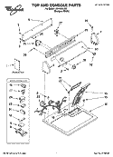 TOP AND CONSOLE PARTS Diagram and Parts List for LGV4634JQ3  Whirlpool Dryer