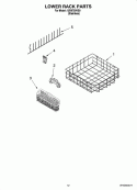 LOWER RACK PARTS Diagram and Parts List for IUD9750VS0  Whirlpool Dishwasher
