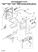 DISPENSER FRONT PARTS Diagram and Parts List for GS6NVEXSB01  Whirlpool Refrigerator