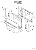 DOOR PARTS, OPTIONAL PARTS (NOT INCLUDED) Diagram and Parts List for SF111PXSQ1  Whirlpool Range