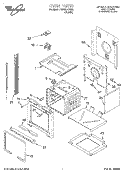 OVEN Diagram and Parts List for RBS270PDB3  Whirlpool Wall Oven