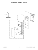 CONTROL PANEL PARTS Diagram and Parts List for YWMH2205XVQ2  Whirlpool Microwave