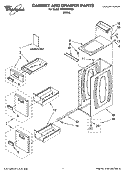 CABINET AND DRAWER PARTS Diagram and Parts List for WVP5000SQ0  Whirlpool Washer Dryer Combo