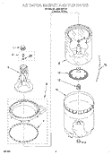 AGITATOR, BASKET AND TUB Diagram and Parts List for LSR5100HQ0  Whirlpool Washer