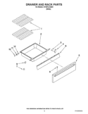 DRAWER AND RACK PARTS Diagram and Parts List for GY397LXUQ04  Whirlpool Range