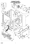CABINET PARTS Diagram and Parts List for LGR4634PQ1  Whirlpool Dryer