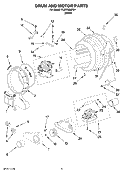 DRUM AND MOTOR PARTS, OPTIONAL PARTS (NOT INCLUDED) Diagram and Parts List for YLEW0050PQ1  Whirlpool Dryer