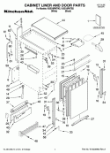 CABINET LINER AND DOOR PARTS Diagram and Parts List for KUIS18PNTB2  KitchenAid Ice Maker