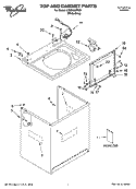 TOP AND CABINET PARTS Diagram and Parts List for LSQ9550PW0  Whirlpool Washer