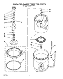 AGITATOR, BASKET AND TUB Diagram and Parts List for KAWE742WAL3  KitchenAid Washer