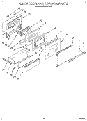 OVEN DOOR AND DRAWER Diagram and Parts List for RS373PXW3  Whirlpool Range