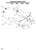 COOKTOP BURNER PARTS Diagram and Parts List for KGRA806PBT02  KitchenAid Range