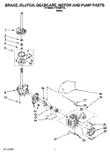 BRAKE, CLUTCH, GEARCASE, MOTOR AND PUMP PARTS Diagram and Parts List for ITW4300TQ0  Inglis Washer