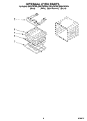 INTERNAL OVEN Diagram and Parts List for GMC275PDS6  Whirlpool Microwave Oven Combo