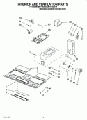 INTERIOR AND VENTILATION PARTS Diagram and Parts List for MH1160XSY4  Whirlpool Microwave