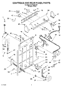 CONTROLS AND REAR PANEL Diagram and Parts List for CAWS823JQ0  Crosley Washer