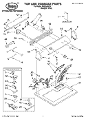 TOP AND CONSOLE, LITERATURE Diagram and Parts List for RGS7646KQ2  Roper Dryer