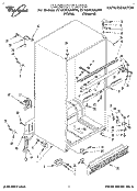 CABINET Diagram and Parts List for ET18DKXAW00  Whirlpool Refrigerator