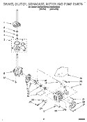 BRAKE, CLUTCH, GEARCASE, MOTOR & PUMP Diagram and Parts List for KAWE670BWH0  KitchenAid Washer