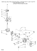 BRAKE, CLUTCH, GEARCASE, MOTOR AND PUMP Diagram and Parts List for GSL9365EQ2  Whirlpool Washer
