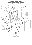 TUB AND FRAME PARTS Diagram and Parts List for KUDT03STBL2  KitchenAid Dishwasher