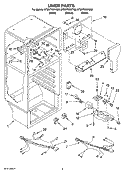 LINER PARTS Diagram and Parts List for ET8WTKXVB00  Whirlpool Refrigerator