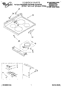COOKTOP, LITERATURE Diagram and Parts List for RF364BXBW0  Whirlpool Range