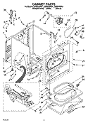 CABINET PARTS Diagram and Parts List for LGR8648PG1  Whirlpool Dryer