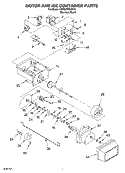 MOTOR AND ICE CONTAINER Diagram and Parts List for KSRS25FGSS15  KitchenAid Refrigerator