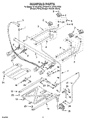 MANIFOLD Diagram and Parts List for SF195LEKT0  Whirlpool Range
