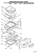 REFRIGERATOR SHELF PARTS Diagram and Parts List for KSRG25FTST02  KitchenAid Refrigerator
