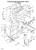 CONTROLS AND REAR PANEL PARTS Diagram and Parts List for LSB6400LW1  Whirlpool Washer