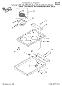 SECTION Diagram and Parts List for RCS3514GB0  Whirlpool Cooktop