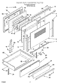 DOOR AND DRAWER PARTS Diagram and Parts List for GJSP84901  Whirlpool Range