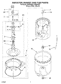 AGITATOR, BASKET AND TUB Diagram and Parts List for LSQ9645KQ1  Whirlpool Washer