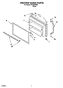 FREEZER DOOR PARTS Diagram and Parts List for RT18HDXPQ01  Roper Refrigerator