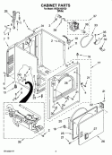 CABINET PARTS Diagram and Parts List for WGD5100VQ0  Whirlpool Dryer