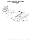 CONTROL PANEL AND LATCH PARTS Diagram and Parts List for 7WDF530PAYM3  Whirlpool Dishwasher