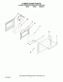 LOWER DOOR PARTS Diagram and Parts List for GGE388LXS00  Whirlpool Range