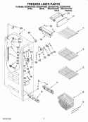 FREEZER LINER PARTS Diagram and Parts List for GD5DHAXVB02  Whirlpool Refrigerator