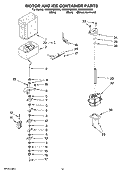 MOTOR AND ICE CONTAINER PARTS Diagram and Parts List for KSSS36QMB03  KitchenAid Refrigerator