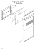 OVEN DOOR Diagram and Parts List for RS660BXBH2  Whirlpool Range