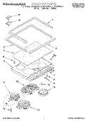 COOKTOP, LITERATURE Diagram and Parts List for KESH307BBL1  KitchenAid Range