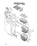 FREEZER LINER Diagram and Parts List for KSRS27QAWH07  KitchenAid Refrigerator